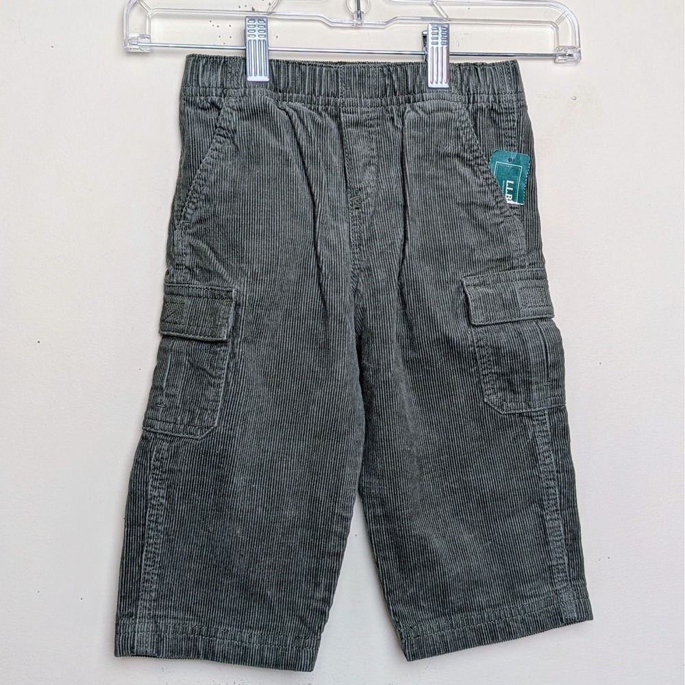 Vintage LL Bean Runabout Cargo Corduroy Olive Infant Pants 12-18 Months NWT